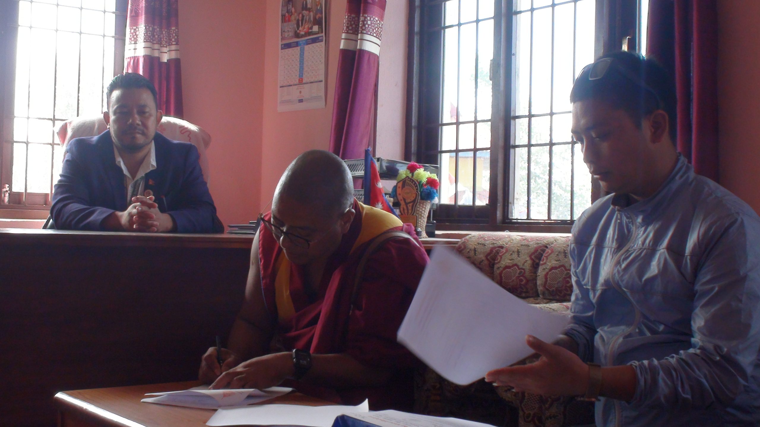 Photos of the distribution of relief materials to those affected by the floods in South Lalitpur by Tamang Buddhist Federation Nepal. (2081/07/09)